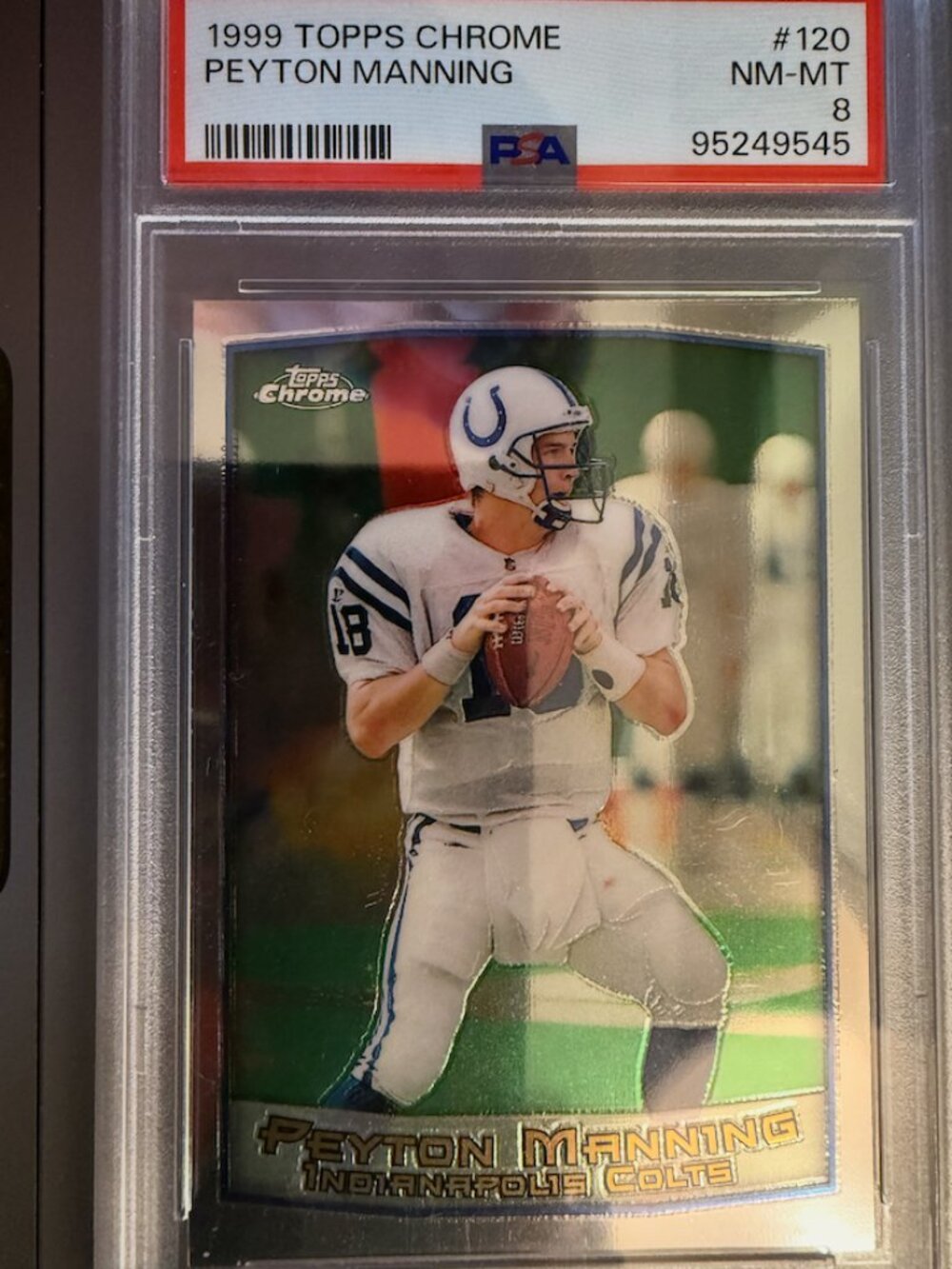 Peyton Manning 120 | 1999 Topps Chrome | PSA 8